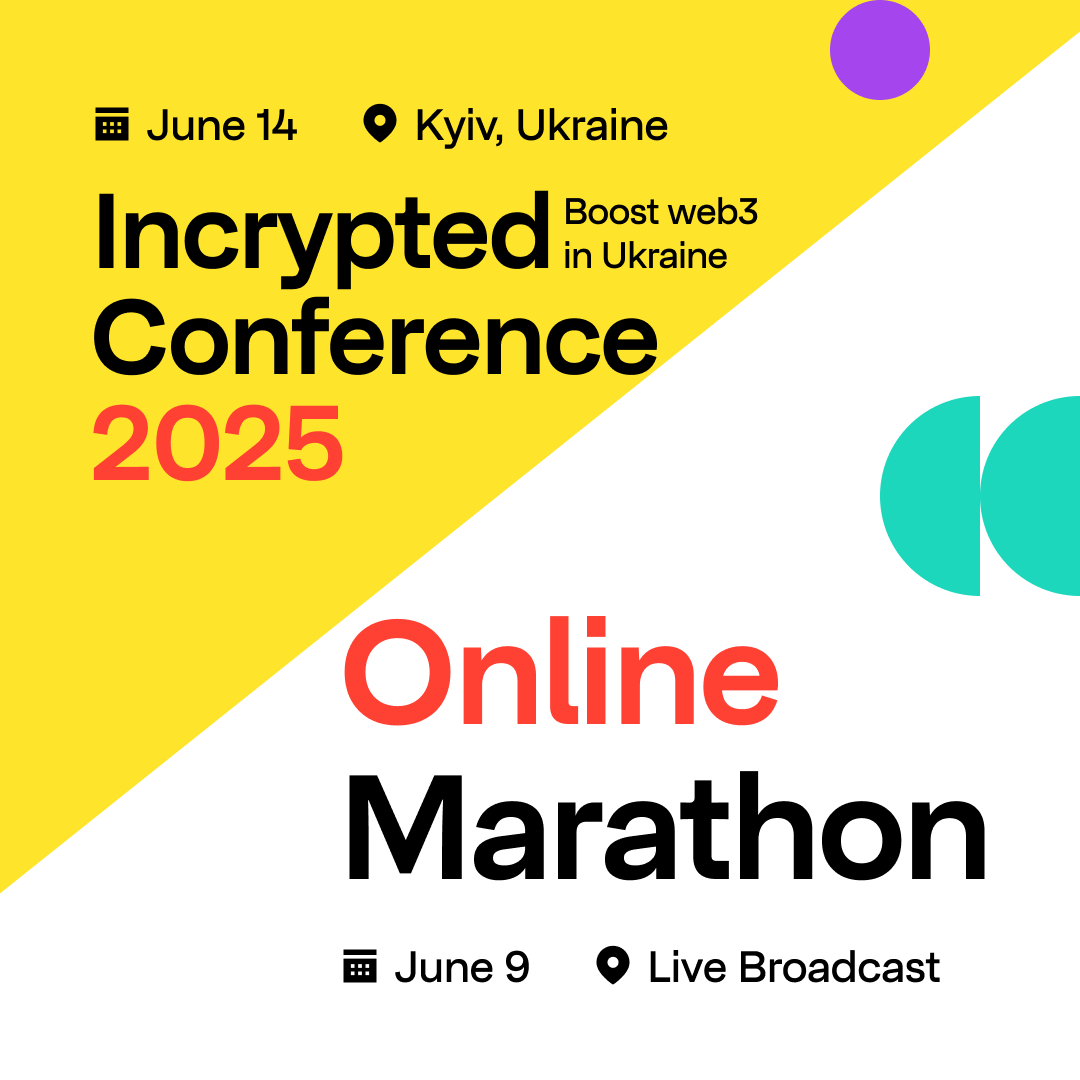 🚀 Incrypted Conference 2025 and Online Marathon to kick off Ukrainian Blockchain Week — the biggest crypto event of the year in Ukraine!

This June, the Incrypted team invites all Web3, blockchain, and crypto enthusiasts to two major events:

🔹 June 9 — Incrypted Online
