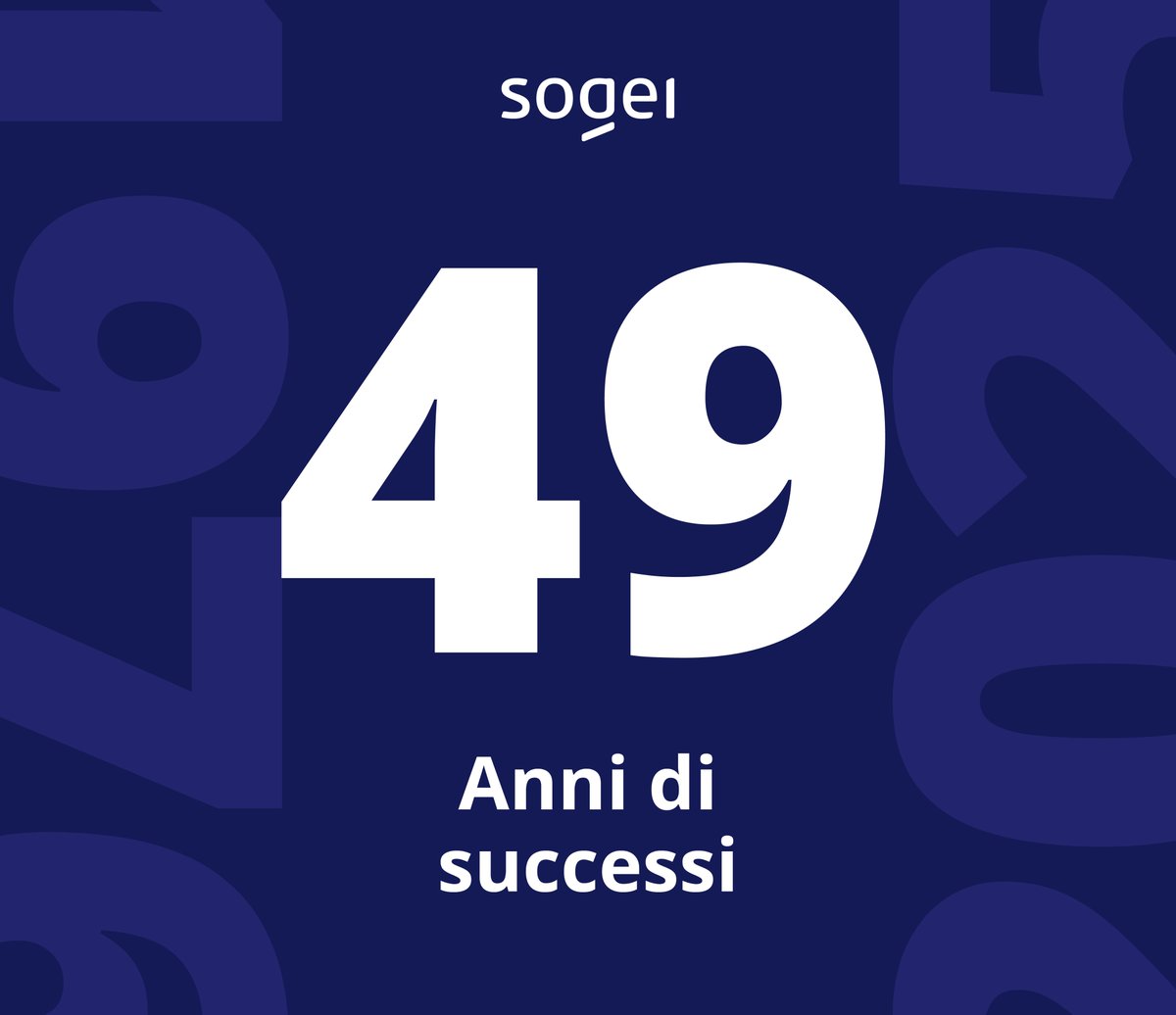 🎉Oggi #Sogei compie 49 anni.
49 Anni di successi al servizio della Pubblica Amministrazione.

👉​ Scopri di più: sogei.it/it/sogei-homep…
