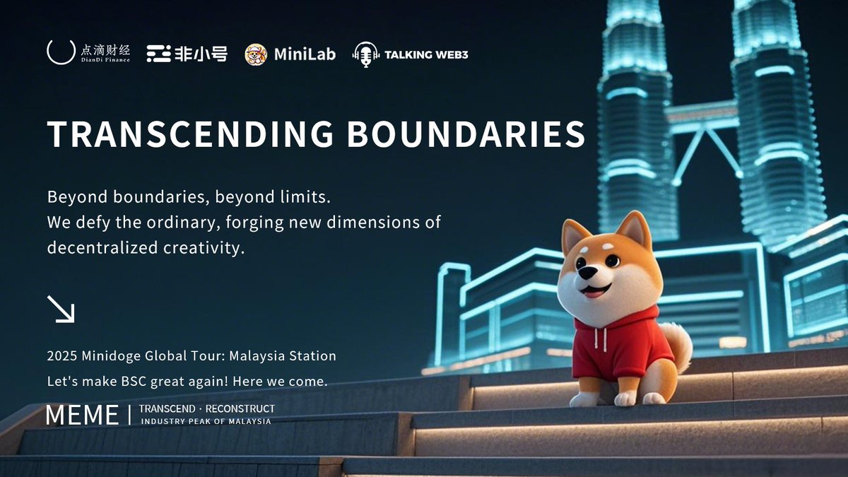 Minidoge_Global's tweet image. 🌌 TRANSCENDING BOUNDARIES

Beyond boundaries, beyond limits. We defy the ordinary, forging new dimensions of decentralized creativity.

2025 Minidoge Global Tour: Malaysia Station
Let&apos;s make BSC great again! Here we come.

#Minidoge #Minilab #FEIXIAOHAO