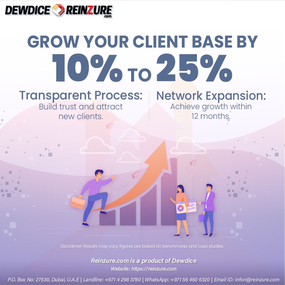 dewdice's tweet photo. Grow Your Client Base By 10% to 25% - with Reinzure 
.
.
#insurance
#insurancebroker
#reinsurance
#reinsurancebroker
#underwriting
#dubai
#lloyds
#difc
#reinzure
#dewdice https://t.co/skRRGfKSVe
