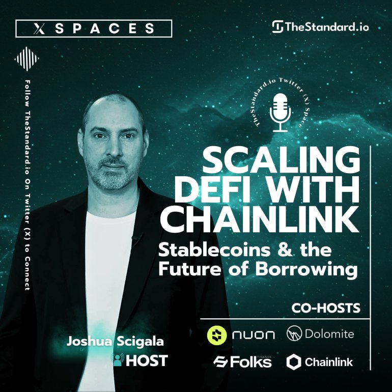 thestandard_io's tweet image. 🚨 Upcoming Twitter Space: Chainlink BUILD Roundtable — DeFi Edition

🎙️ Topic: Scaling DeFi with Chainlink BUILD: Stablecoins, Vaults &amp;amp; the Future of Borrowing

 🗓️ Date: Wednesday 4th June
 ⏰ Time: 12.30pm UTC
 📍 Host: @TheStandard_io
 🤝 Guests:
• @chainlink
• @NuonFinance…