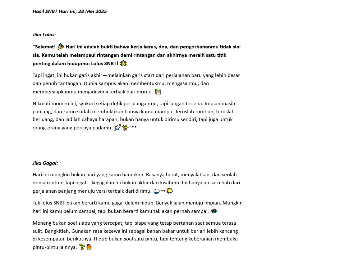herwan_1311's tweet photo. "Apapun Hasilnya, Kamu Hebat!" #SNBT2025 #UTBK https://t.co/433rzpqC4n