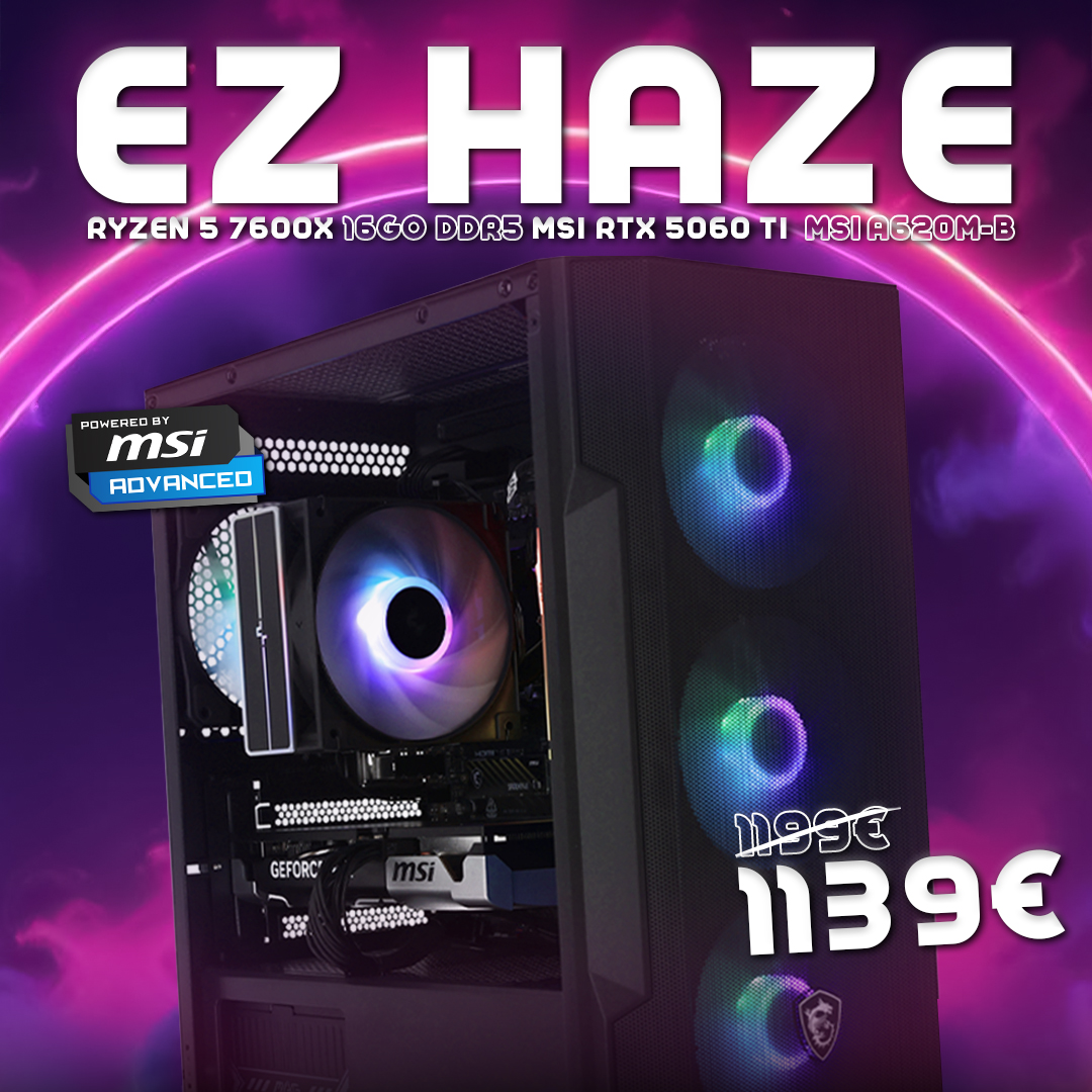 EZ-Store (@ez_store_fr) on Twitter photo 🔥 EZ Haze powered by <a href="/msifrance/">MSI France</a> – Puissant, réactif, équilibré.
👉 Ryzen 5 7600X • RTX 5060 Ti • 16 Go DDR5 • MSI A620M-B
C'est disponible ici : ez-store.com/ez-chill-242.h…
#pcgaming #msi #setup #gaming 🔥 EZ Haze powered by <a href="/msifrance/">MSI France</a> – Puissant, réactif, équilibré.
👉 Ryzen 5 7600X • RTX 5060 Ti • 16 Go DDR5 • MSI A620M-B
C'est disponible ici : ez-store.com/ez-chill-242.h…
#pcgaming #msi #setup #gaming