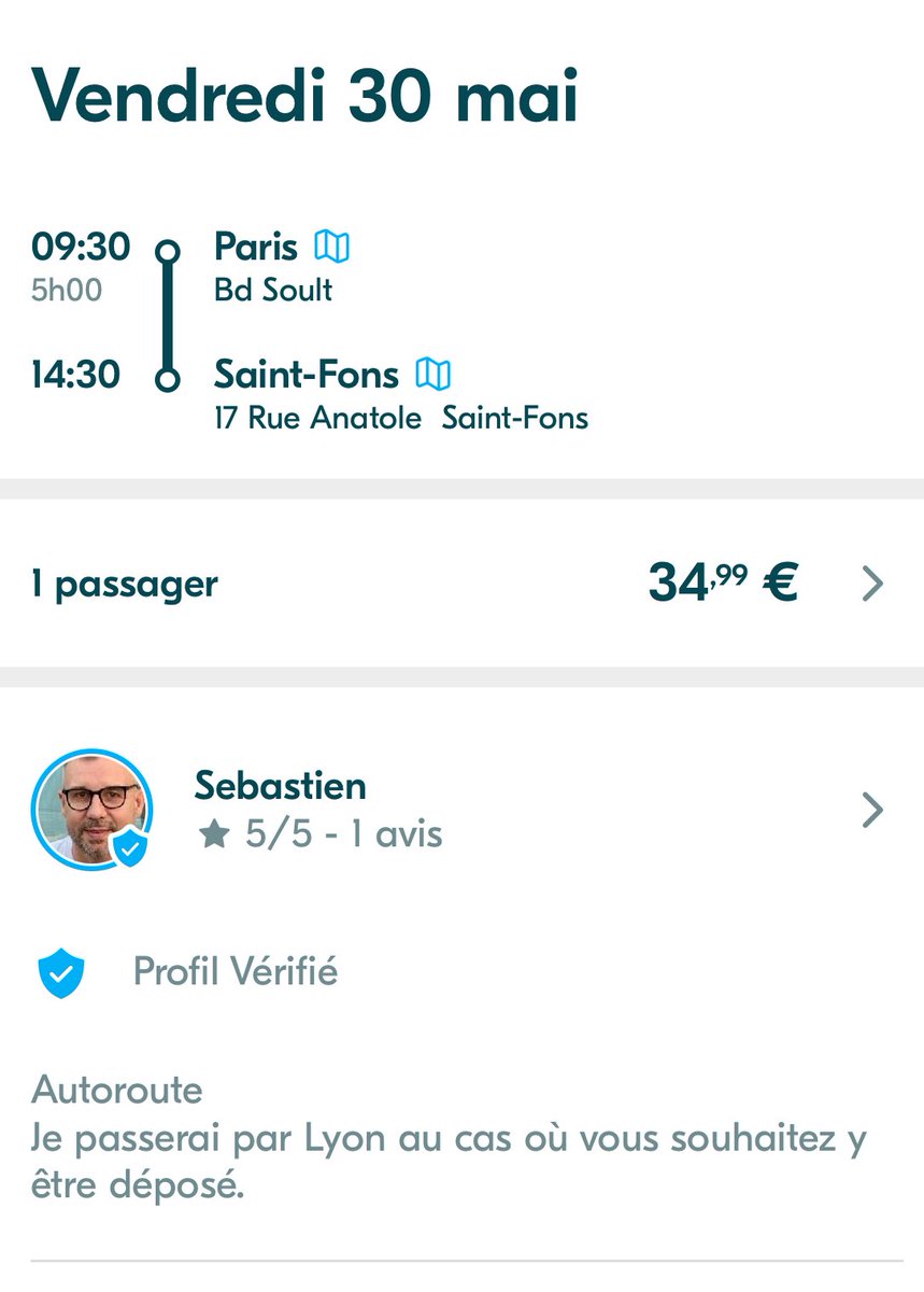 SebChouba's tweet image. Si quelqu’un a besoin de descendre à Lyon vendredi …..