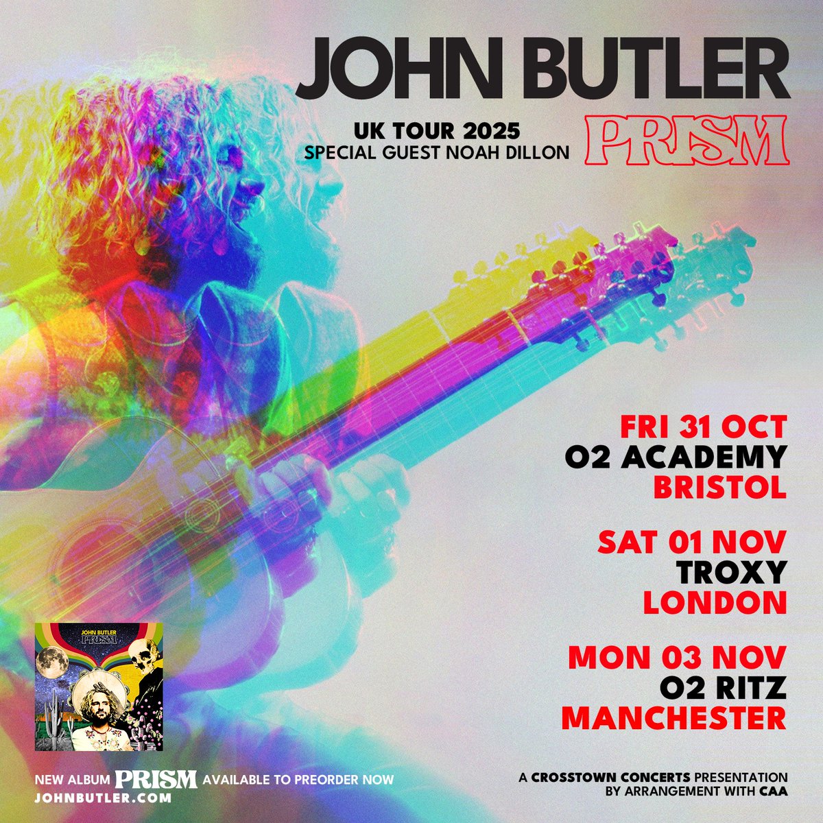 One of Australia’s most prolific singer-songwriters, John Butler, is touring the UK this autumn. With his unique grasp of melody, soul and anthemic pop choruses, John promises three very special evenings. Tickets go on sale Tuesday 3rd June at 9am. Link in bio!