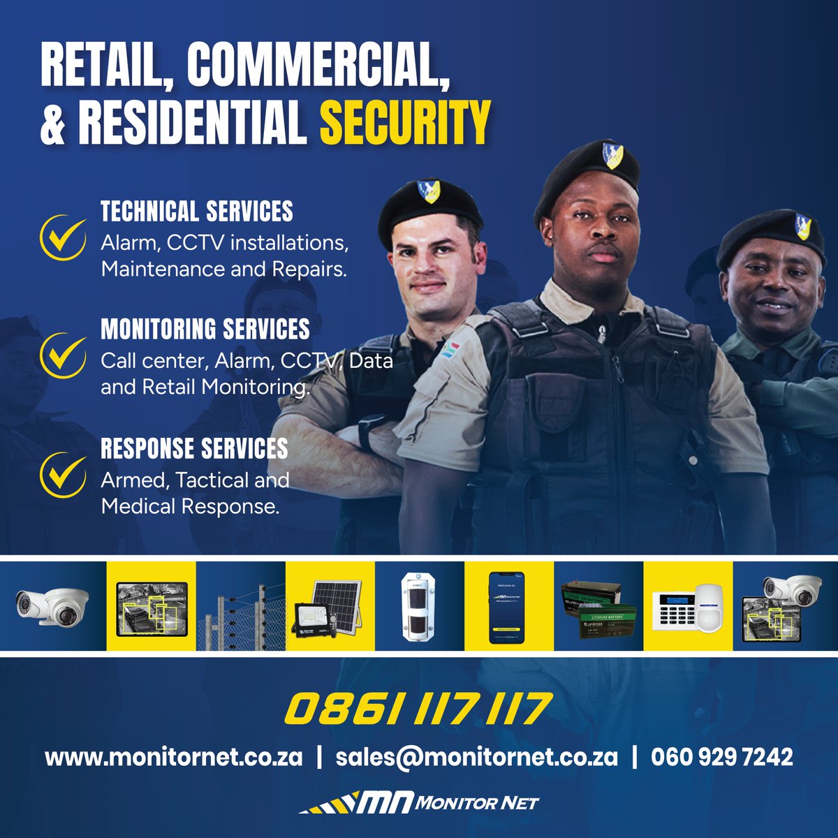 Monitor Net (@monitor_net) on Twitter photo Monitor Net offers a full range of residential, commercial and retail security options tailored to your space, lifestyle and budget.
π 060 929 7242
π§ sales@monitornet.co.za
π monitornet.co.za
#monitornetsecurity #centurion #brits #securityservices Monitor Net offers a full range of residential, commercial and retail security options tailored to your space, lifestyle and budget.
π 060 929 7242
π§ sales@monitornet.co.za
π monitornet.co.za
#monitornetsecurity #centurion #brits #securityservices
