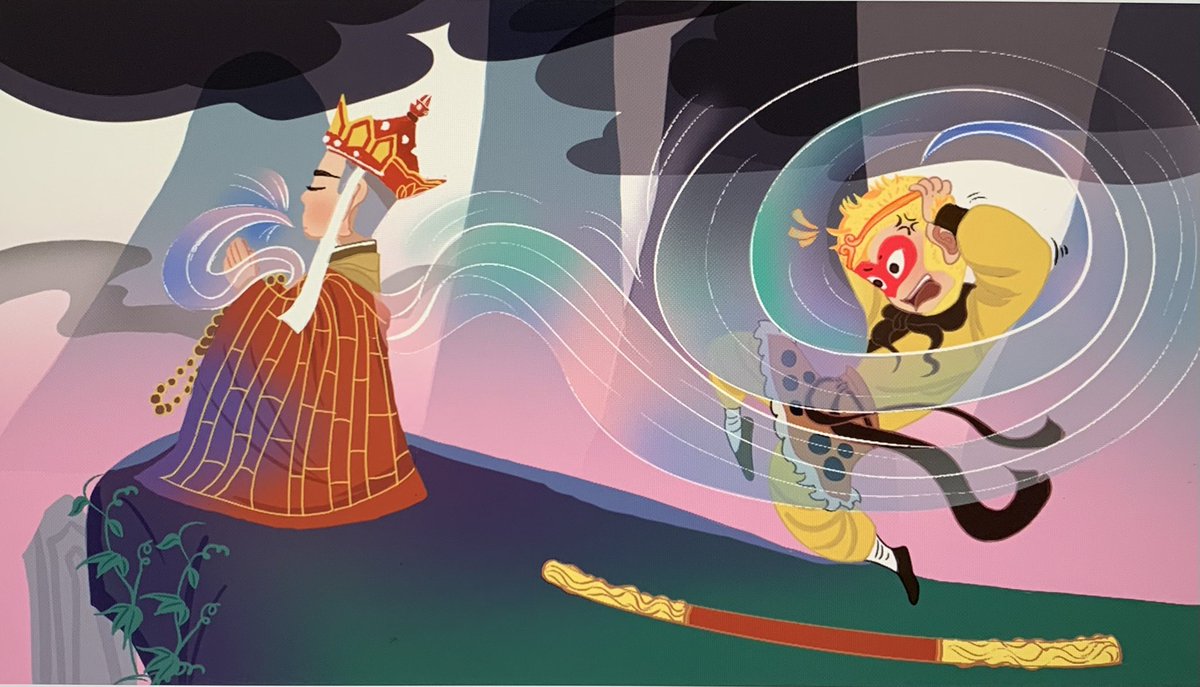 My PhD st. Siyao designed a featured image for our proj. regarding how noises affect emotions. The idea was from “Journey to the West”, one of the Four Great Classical Novels of Chinese literature. The monk controls Wukong(monkey king) by chanting the golden hoop spell(noise).😍