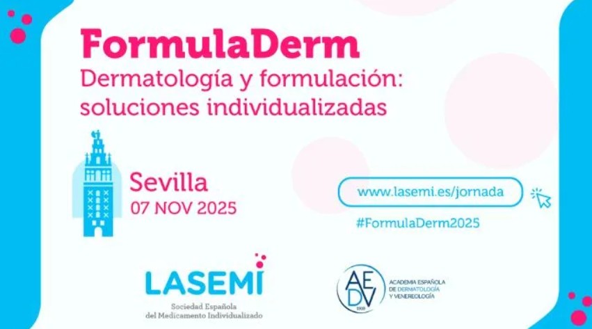🔬 Nace FormulaDerm, I Jornada Interprofesional de Dermatología y Formulación

📍 7 nov. 2025 · Sevilla
👩‍⚕️👨‍🔬 Un punto de encuentro entre dermatólogos y farmacéuticos para hablar de formulación individualizada.

ℹ️Info e inscripciones: lasemi.es/actividades/fo…

#FormulaDerm