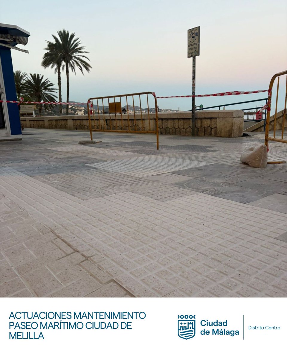 Durante estos días los servicios operativos de nuestro Distrito están llevando acabo labores de mantenimiento en el acerado del paseo Marítimo ciudad de Melilla

#Distritocentro #Malaga #MantenimientoUrbano #EspacioPúblico #PaseoMarítimo