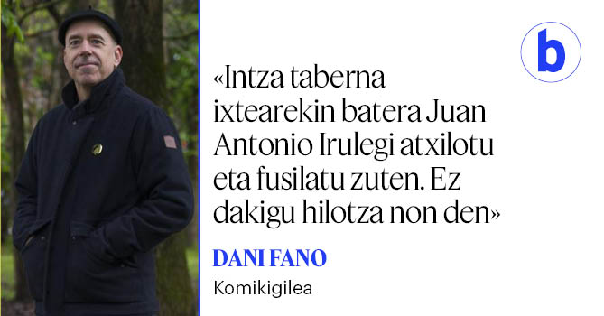 'Intza, ez da munduan beste bat' komikia idatzi du Dani Fanok, Donostiako Intza tabernan frankismoan zer gertatu zen kontatzeko. Euskaldunei aitortza egin eta biktimei maitasuna adierazteko modu bat da lana, eta Intzan bertan eskura daiteke.
<a href="/iratxxon/">Iratxe Muxika</a> 
berria.eus/bizigiro/euska…