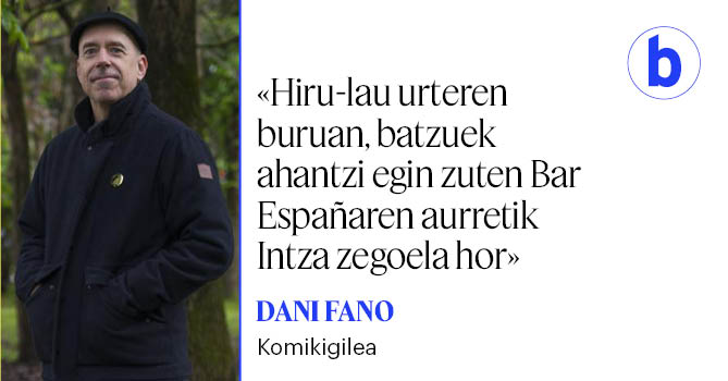berria's tweet photo. 'Intza, ez da munduan beste bat' komikia idatzi du Dani Fanok, Donostiako Intza tabernan frankismoan zer gertatu zen kontatzeko. Euskaldunei aitortza egin eta biktimei maitasuna adierazteko modu bat da lana, eta Intzan bertan eskura daiteke.
@iratxxon
https://t.co/A3HpFlTBCo https://t.co/kXIaJbpqZS