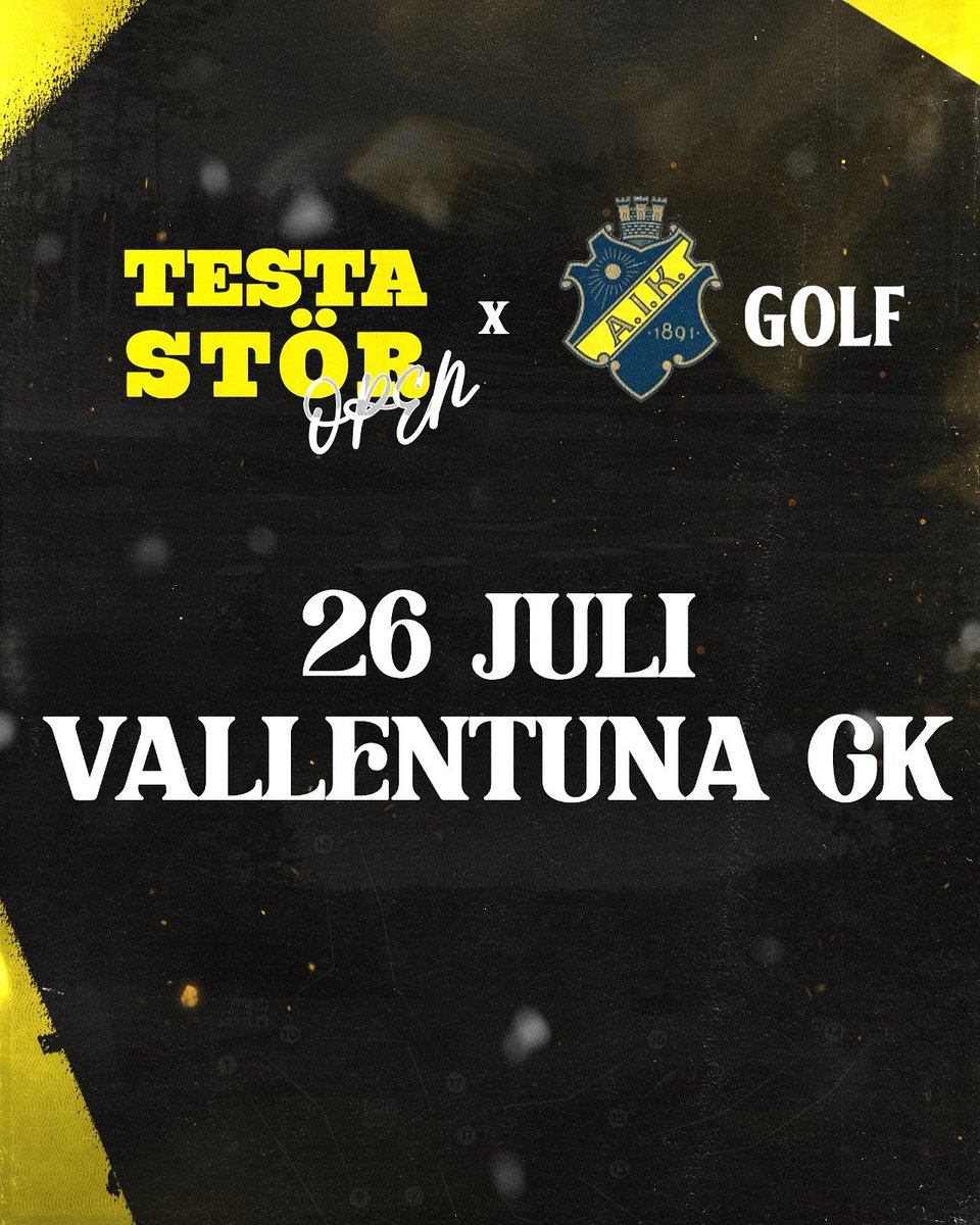 Testa Stör (@ts_podd) on Twitter photo âłïžđïžââïž FOOOOORE!
Testa Stör tillsammans med AIK Golf bjuder in till den historiska första upplagan av Testa Stör Open!
TÀvlingsform: Individuell poÀngbogey samt tvÄmannalag bÀstboll.
Kanonstart: 08:30 pÄ Vallentuna GK.
Fina priser utlovas!
Mer info: nortic.se/ticket/event/6⊠âłïžđïžââïž FOOOOORE!
Testa Stör tillsammans med AIK Golf bjuder in till den historiska första upplagan av Testa Stör Open!
TÀvlingsform: Individuell poÀngbogey samt tvÄmannalag bÀstboll.
Kanonstart: 08:30 pÄ Vallentuna GK.
Fina priser utlovas!
Mer info: nortic.se/ticket/event/6âŠ