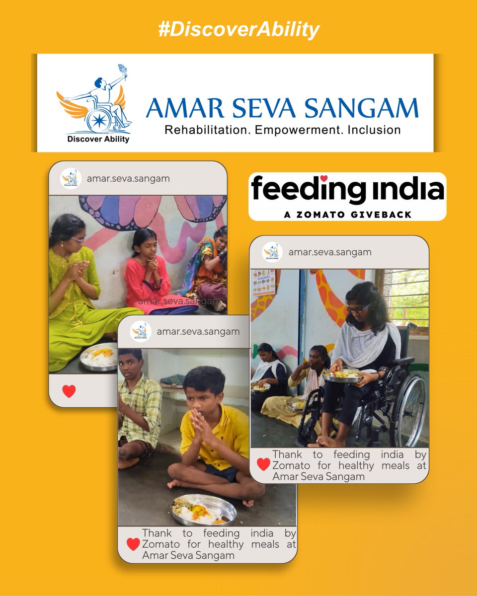 Amar Seva Sangam (@amarseva) on Twitter photo Thank you, <a href="/FeedingIndia/">Feeding India</a> India, for distributing free food items to benefit our service users in the Amar Seva Sangam Sangamam School & Residential Program for Special Needs Children, Disabled Youth Trainees, and Home Students.
#FeedingIndia #DailyFeedingProgramFI #ASSA Thank you, <a href="/FeedingIndia/">Feeding India</a> India, for distributing free food items to benefit our service users in the Amar Seva Sangam Sangamam School & Residential Program for Special Needs Children, Disabled Youth Trainees, and Home Students.
#FeedingIndia #DailyFeedingProgramFI #ASSA