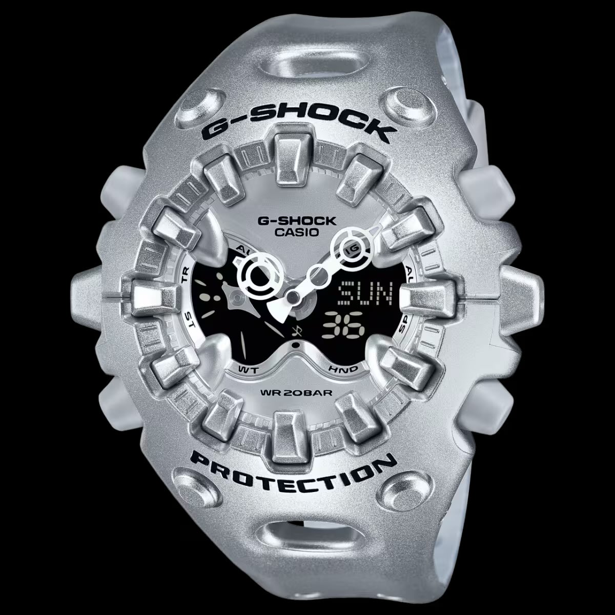 Watchbazar's tweet image. The Casio G-Shock GA-V01 series, introduced in 2025, marks a bold departure from traditional G-Shock designs, blending futuristic aesthetics with the brand’s renowned durability. 
Priced at USD 140