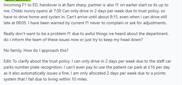 Alison Moore @alijanemoore.bsky.social (@alijanemoore) on Twitter photo And another. If <a href="/wesstreeting/">Wes Streeting</a> really wants to address some of the non-pay issues for resident docs, here's where to start: don't let the NHS make it impossible to be a parent and a doctor. (Remember these docs have little control over where they work and the shifts they have) And another. If <a href="/wesstreeting/">Wes Streeting</a> really wants to address some of the non-pay issues for resident docs, here's where to start: don't let the NHS make it impossible to be a parent and a doctor. (Remember these docs have little control over where they work and the shifts they have)