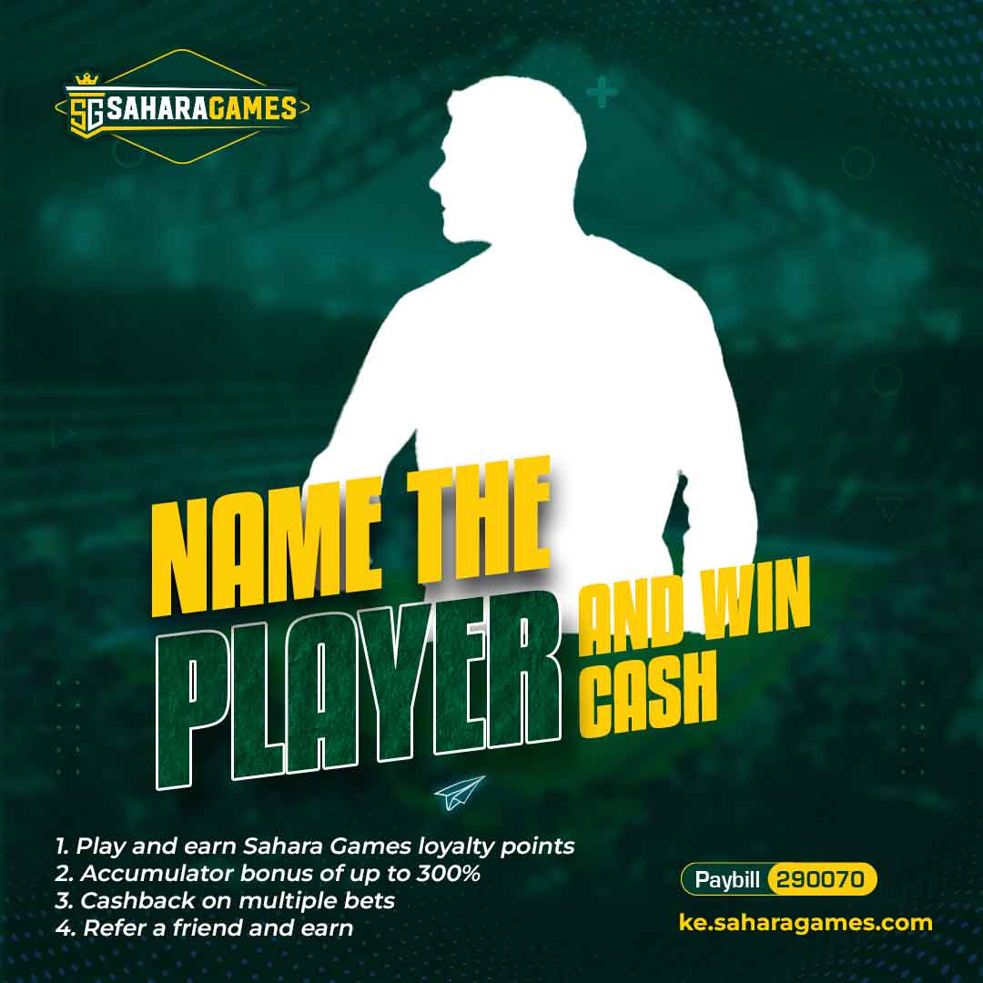 FREE BETS day, here we go!

Hint ya leo iko sawa.

• Name this player. Hint: He's retired 
• Tag 3+ friends. Like &amp; repost
• Those you`ve tagged to follow this page
• The first 50 correct answers get a FREE BET of Kes. 50 each
saharagames.com
#SaharaGames