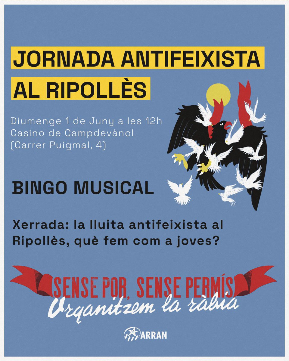 ‼️ Aquest diumenge dia 1 de juny serem presents a l'acte <a href="/Arran_jovent/">Arran</a> a Campdevànol!

✊🏼Les joves organitzades són el futur dels Països Catalans lliures, feministes i socialistes. Per tant, aquest diumenge cal anar-hi, anar-hi i anar-hi!