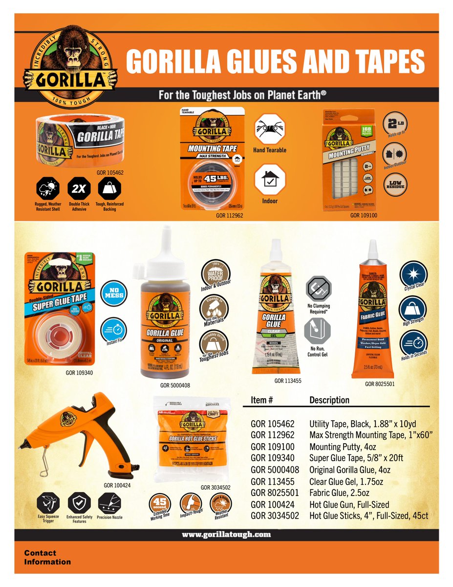 Gorilla Glue and Gorilla Tape deliver unmatched strength and durability, making them go-to solutions for tough repairs and heavy-duty projects.

Richter Total Office is proud to be your #1 source for Gorilla Glue and Tape products!

shop.richteronline.com/richter/Search…