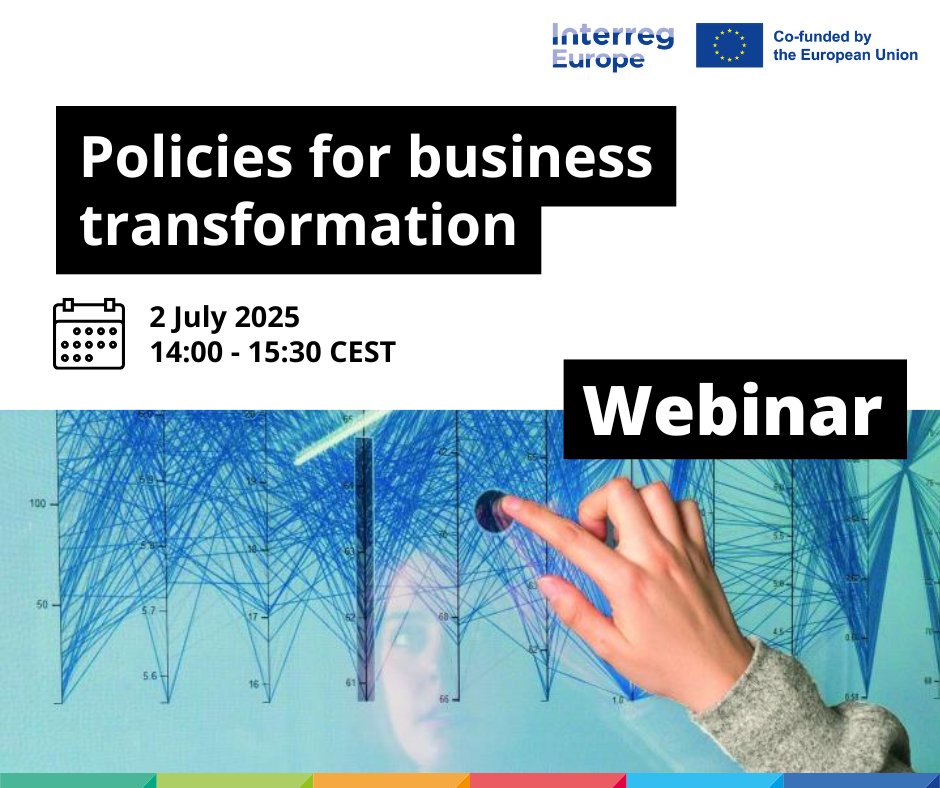 🗓️ Join us on 2 July for a webinar on policies for a digital, green &amp; resilient economy!

💡 Get inspired by Interreg Europe good practices from 🇮🇪🇮🇹🇸🇪

🔗 Register now👉bit.ly/4mr1t0P