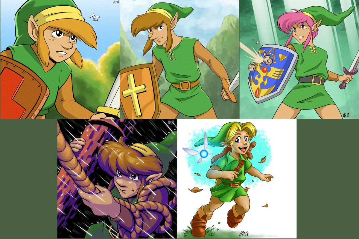 A couple years ago I decided to draw every version of link until I got bored. This was how far I got.