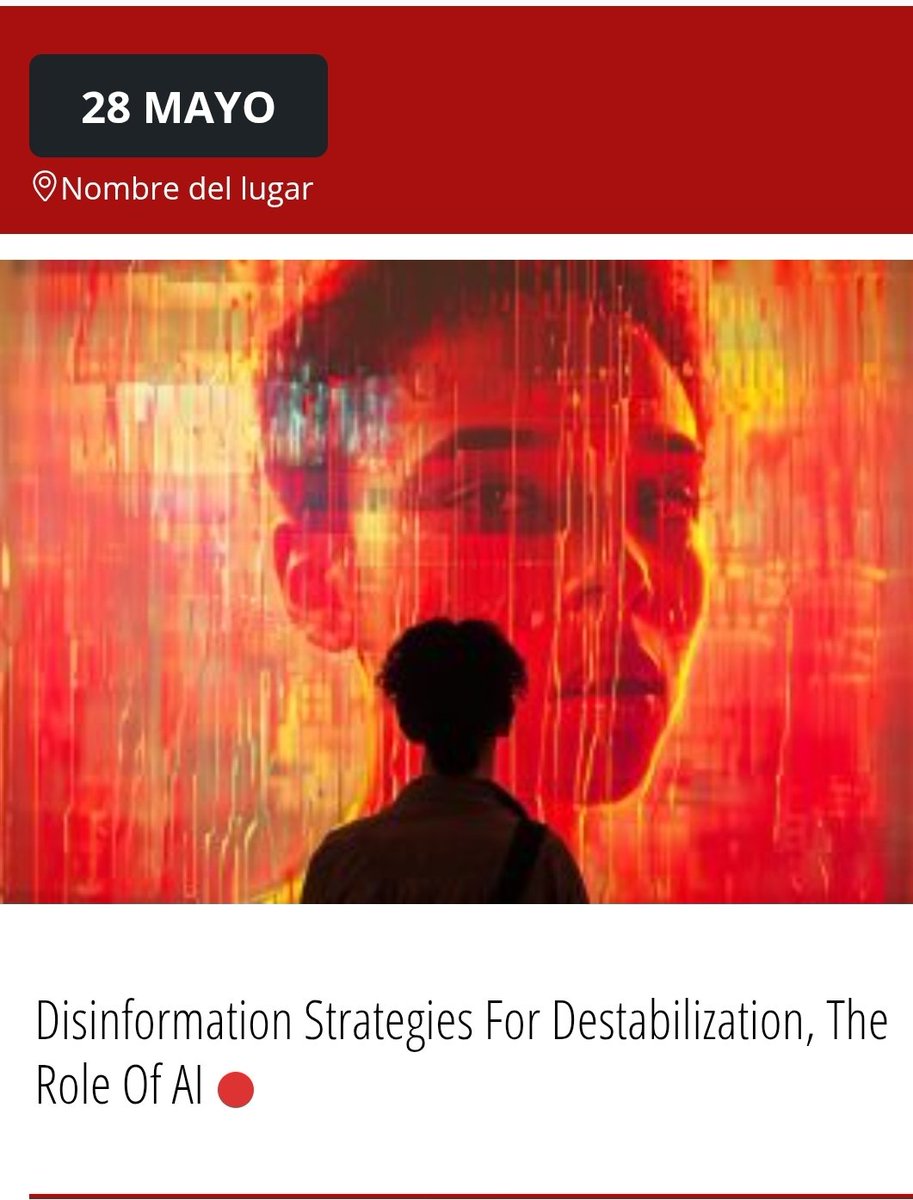 👉 Hoy contamos con <a href="/ZizzaMichele/">Michele Zizza</a> de <a href="/unitusviterbo/">Università degli Studi della Tuscia</a>,abordando Disinformation strategies for destabilizacion. The role of AI. Seminario Permanente <a href="/ciberimaginario/">GrupoCiberimaginario</a> #GIDcomtedea <a href="/urjc/">URJC</a> <a href="/fccom_urjc/">FCCOM URJC</a> #disinformation