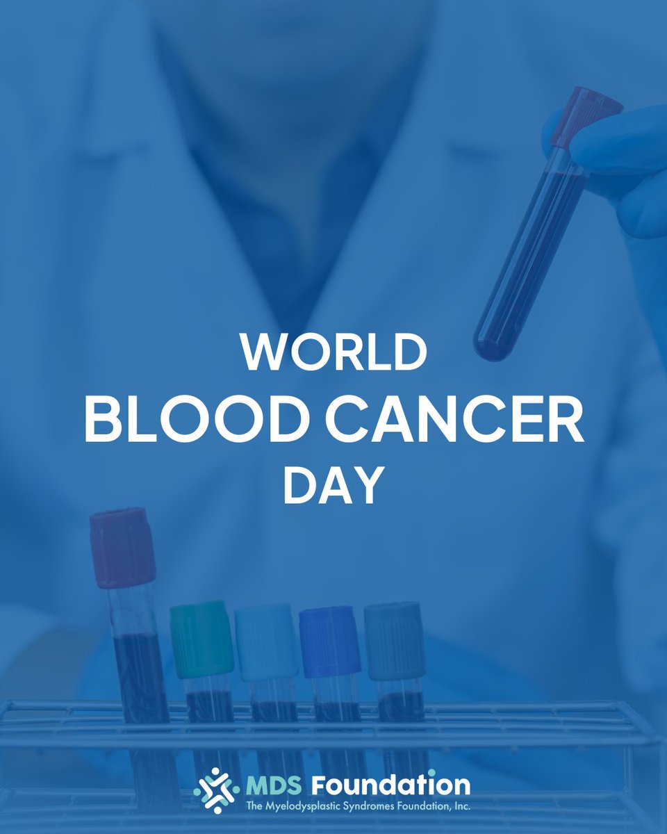 Today, on World Blood Cancer Day, we raise awareness for those affected by blood cancers, including MDS, a rare form of blood cancer.

We are committed to advancing research and providing support. Together, we can improve outcomes.

Donate today: bit.ly/2M2Azwu