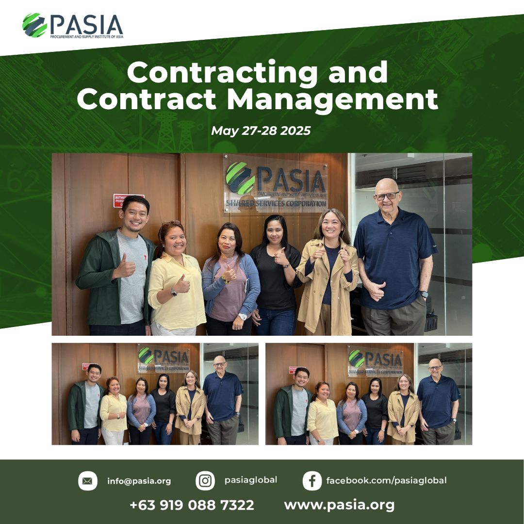 @pasiaorg_ (@pasiaorg_) on Twitter photo ๐๐จ๐ง๐ญ๐ซ๐๐๐ญ๐ข๐ง๐ ๐๐ง๐ ๐๐จ๐ง๐ญ๐ซ๐๐๐ญ ๐๐๐ง๐๐ ๐๐ฆ๐๐ง๐ญ
May 27-28, 2025
Just wrapped up our Contracting and Contract Management course! Attendees gained valuable insights into contracting strategies, contract formation, and managing contract terms and performance. ๐๐จ๐ง๐ญ๐ซ๐๐๐ญ๐ข๐ง๐ ๐๐ง๐ ๐๐จ๐ง๐ญ๐ซ๐๐๐ญ ๐๐๐ง๐๐ ๐๐ฆ๐๐ง๐ญ
May 27-28, 2025
Just wrapped up our Contracting and Contract Management course! Attendees gained valuable insights into contracting strategies, contract formation, and managing contract terms and performance.