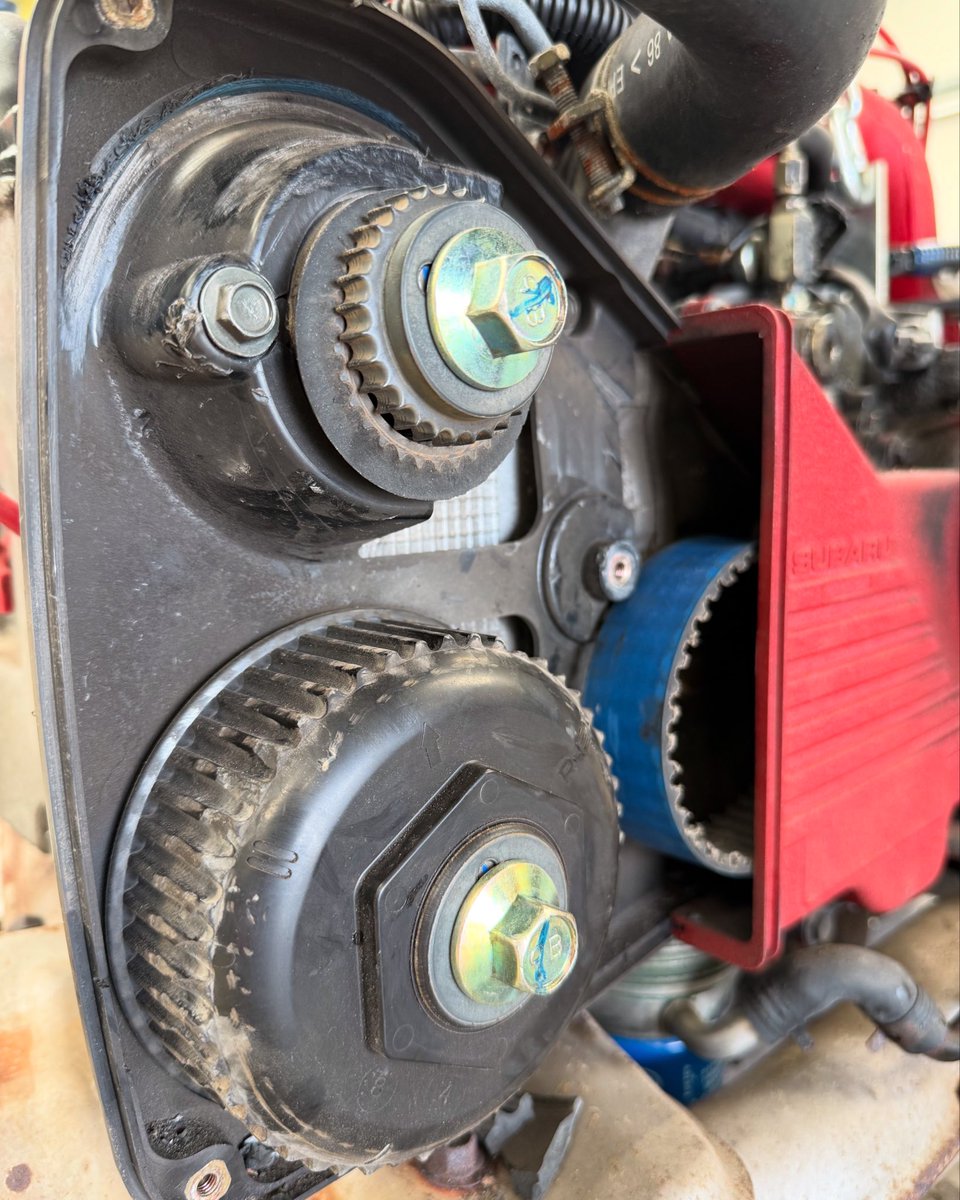 The importance of regular maintenance. 

Customers car booked in for an overdue cambelt service, goes for a drive before the car comes to us &amp; sadly this is what happened 😢