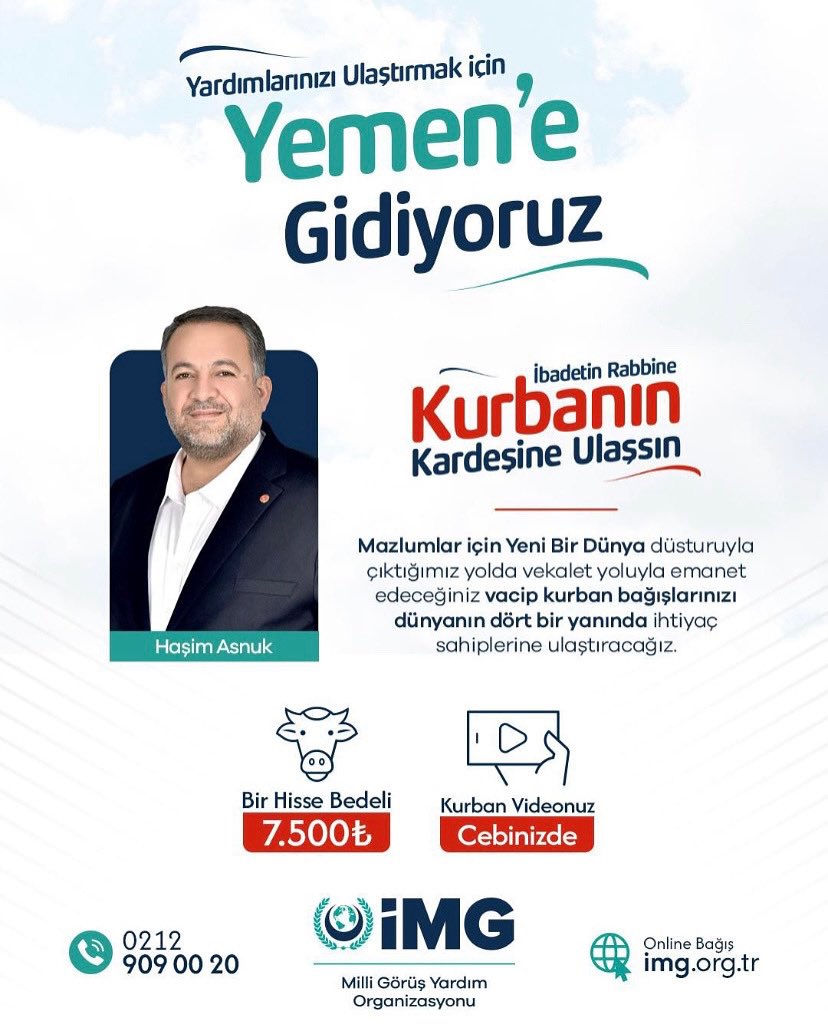 AGD Adıyaman Şubesi (@agdadiyaman) on Twitter photo Adıyaman’ızın sevilen simalarından @hasimasnuk <a href="/img_turkiye/">İMG Türkiye</a> Kurban Organizasyonu 2025 için YEMEN’de gidiyor. Sizlerinde Vacip Kurban Bağışlarınızı bekliyoruz.
İrtibat: 0 (532) 157 55 05 Adıyaman’ızın sevilen simalarından @hasimasnuk <a href="/img_turkiye/">İMG Türkiye</a> Kurban Organizasyonu 2025 için YEMEN’de gidiyor. Sizlerinde Vacip Kurban Bağışlarınızı bekliyoruz.
İrtibat: 0 (532) 157 55 05