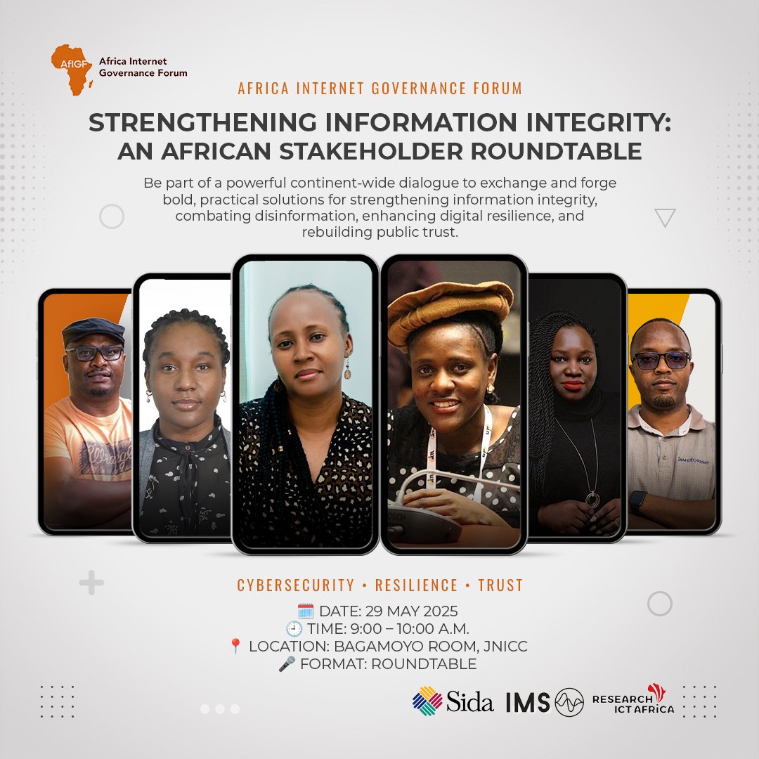 innomangu's tweet photo. I'll join the 14th AfIGF in Dar es Salaam (May 29–31), participating in a roundtable on strengthening information integrity. Hosted by RIA and IMS, the session will address disinformation and foster collaboration to build resilient, trustworthy digital ecosystems across Africa. https://t.co/ZTgNdKD1U6