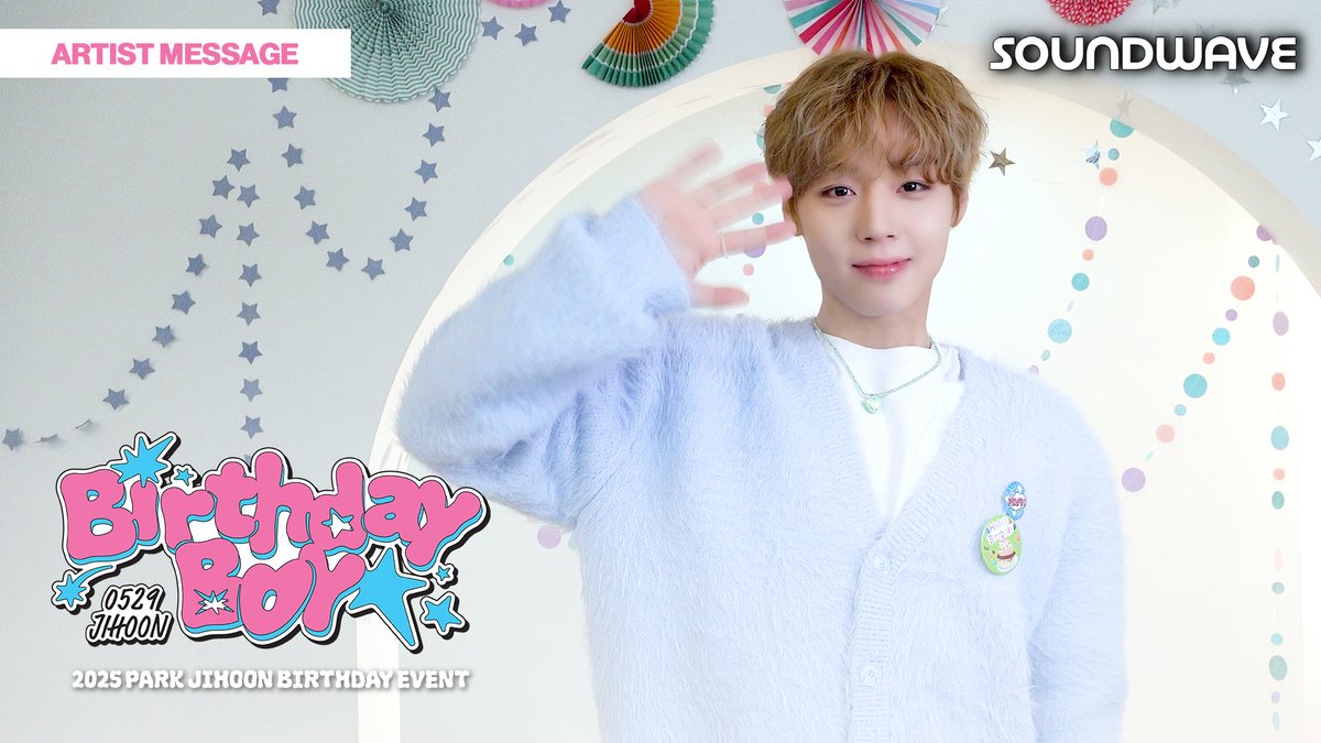 soundwave_korea's tweet photo. 0529 JIHOON Birthday Boy
BIRTHDAY CAFE🎂

💌 MAY 여러분! 생일 카페로 놀러 오세요!

📍 더현대 서울 여의도점
🗓 5/29(목) - 6/1(일)
월-목 10:30 ~ 20:00
금-일 10:30 ~ 20:30 (KST)

🔗 https://t.co/2VbnhBnSm8

#PARKJIHOON #박지훈
#BirthdayBoy #BirthdayBoy_JIHOON
#0529_JIHOON #사운드웨이브