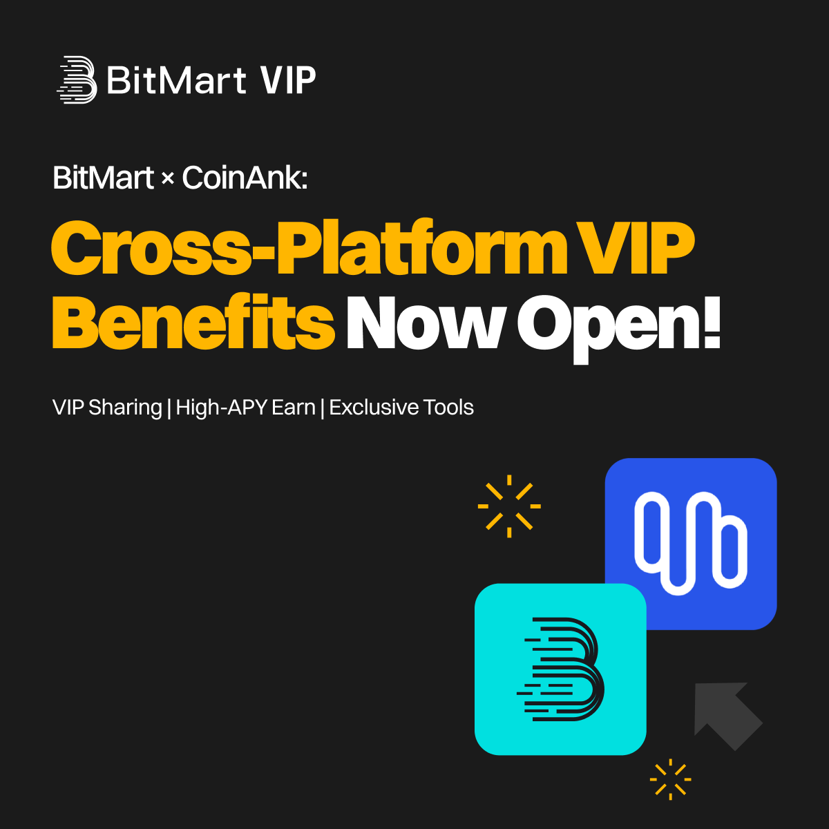 BitMartEarn's tweet photo. 🚀 Partnership Alert: BitMart × @coinank VIP Benefits Crossover!
1️⃣ CoinAnk VIPs claim BitMart VIP3 (1 M)
2️⃣ BitMart VIP Club members claim CoinAnk VIP (1 M)
3️⃣ Deposit ≥10,000 USDT → Get CoinAnk Pro Access (1 M)
👉 Join Now: https://t.co/n8XBHN51O7
#BitMart #VIPExclusives https://t.co/IMB23jf50j
