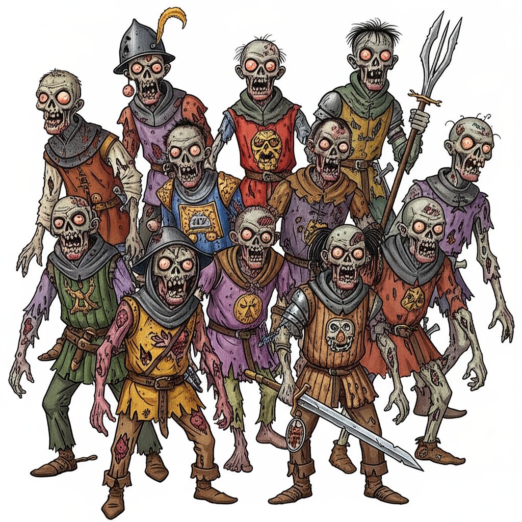 Undead protest hits the high street! Zombies demand “Brains, not chains!” while moaning about housing, stigma, and the lack of marrow equity. Chaos ensues. Greggs evacuated. #ZomBeFair #BrainsNow #DungeonDunce