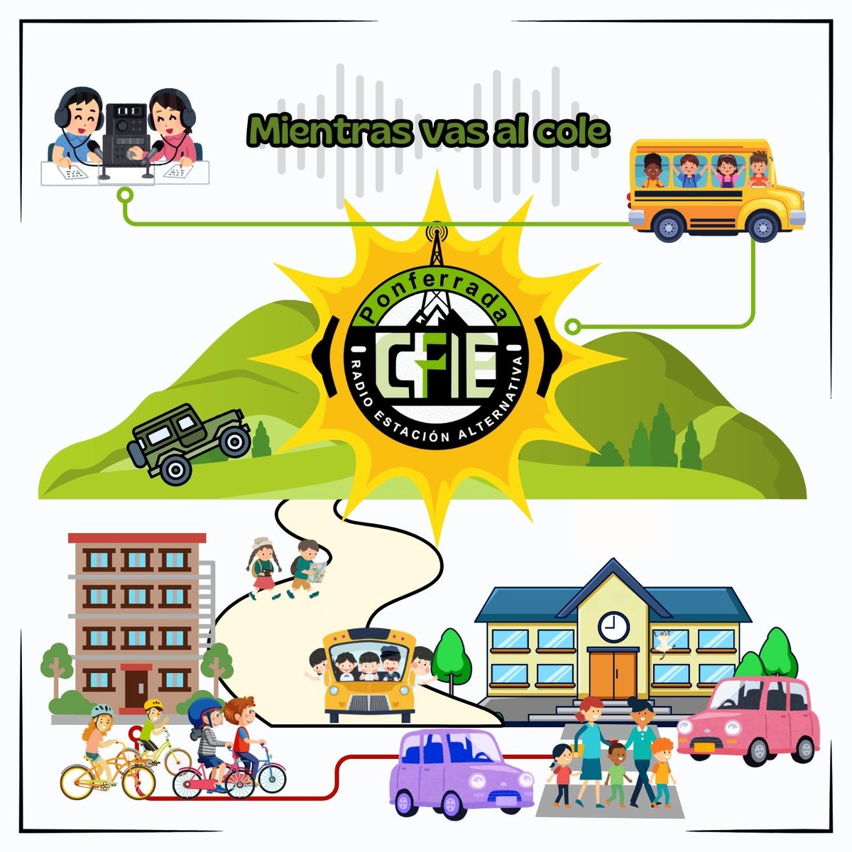 3, 2, 1... on air📻
Nuevo programa en nuestra Radio CFIE Estación Alternativa
🚗MIENTRAS VAS AL COLE🏫
En iVOOX twtr.in/3g1f
En Spotify bitl.to/4bhx
¡Escúchalo y participa en el próximo episodio!
#radioescolar #TICyL #innovacyl