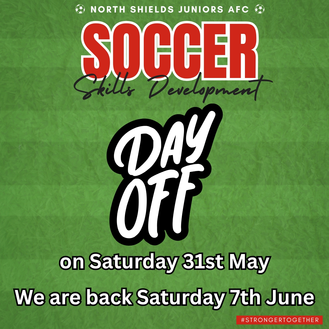 🚨SOCCER SKILLS DAY OFF 🚨

Due to over 2,500 club players, coaches and parents attending our Awards Presentations 🏆 this Saturday, we have cancelled our Soccer Skills session.

We will be back on Saturday 7th May, we'll see you all then⚽

Please pass it on!

#StrongerTogether
