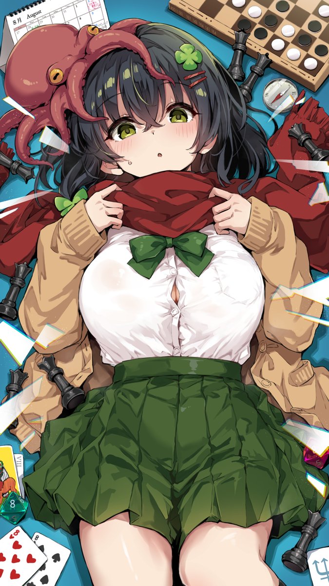 うちの娘お誕生日イラストです
８周年なので８に関係する小物を色々と散りばめてみました