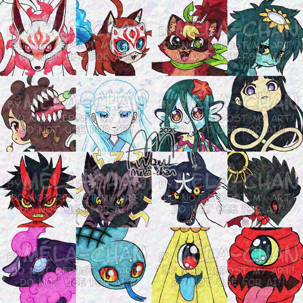 pan_da_ma_ni_ac's tweet photo. Konnichiha !

I spent the past 5 days drawing #Yokai ~

(Only showing them in icon form)

Do you have a favorite ?

#kitsune #nekomata #tanuki #kappa #futakuchi #yukionna #amabie #rokurokubi #oni #raijuu #inugami #tengu #baku #tsuchinoko #tsukumogami #obake #妖怪 #ようかい #漫画 https://t.co/X0CPQOYfBe