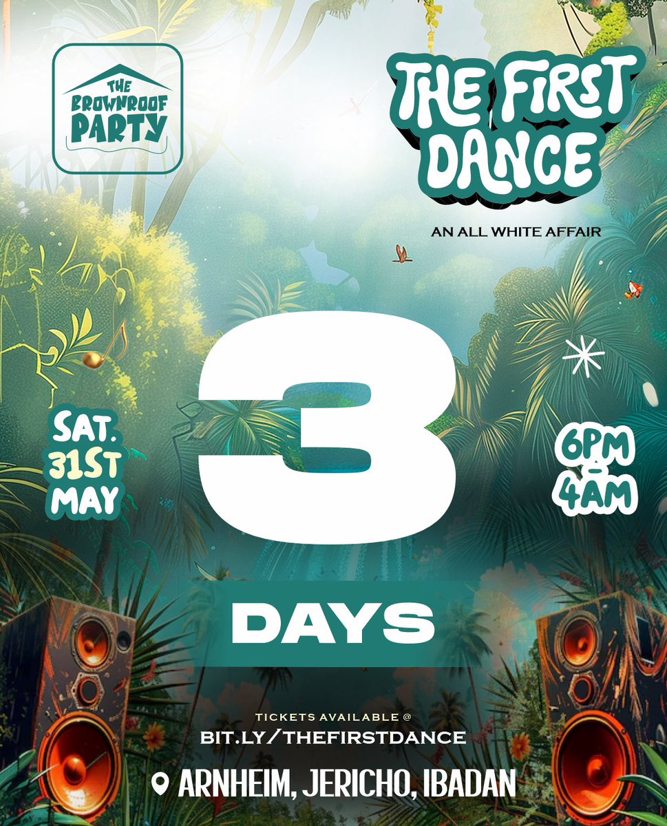 thebrownroofP22's tweet photo. “Brown Roof Party in 3 days! 🥳 What’s your must-have party anthem?
Drop it in the comments! 👇 Let’s get hyped! 🔥”
#thebrownroofparty #thefirstdance #ibadanmustdance https://t.co/2hbekUtpau