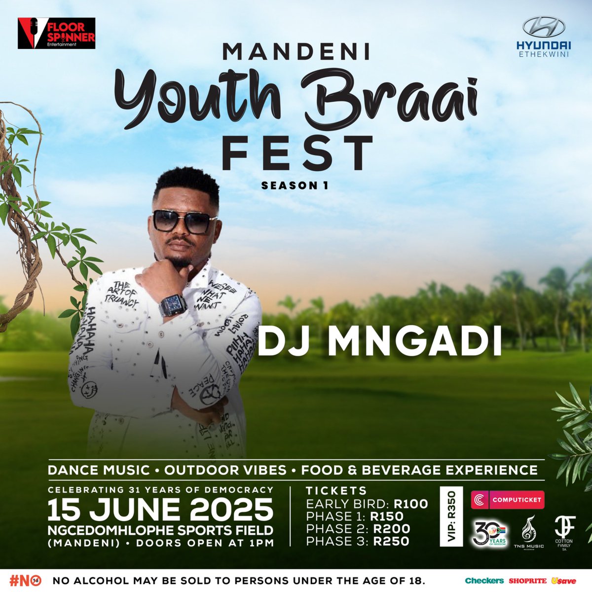 djmngadi's tweet photo. The first annual #MandeniYouthBraaiFestival 15 June 2025 .. but your ticket today @Computicket @Shoprite_SA 🚨🚨🚨 https://t.co/tH6HRzjShB