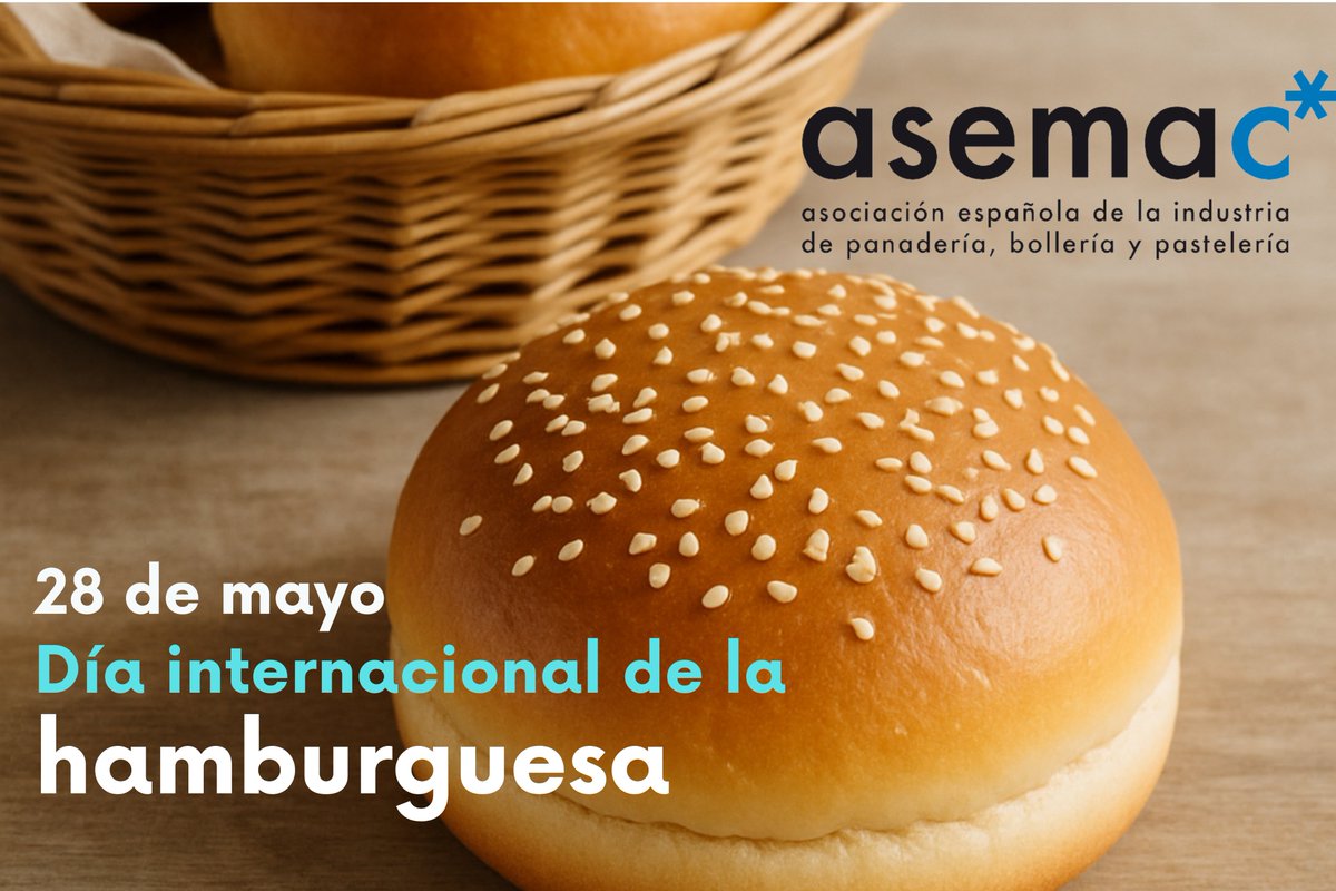 🍔 Hoy celebramos el #DíaInternacionalDeLaHamburguesa

En cada hamburguesa, el pan es el gran protagonista. Suave, dorado, con o sin semillas… ¡imprescindible! 

Desde ASEMAC, ponemos en valor la calidad e innovación de nuestra industria panadera.