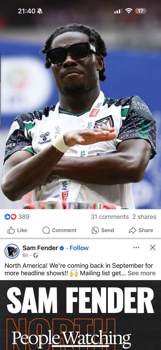 The Facebook algorithm was hard at work last night… #eliezermayenda #safc