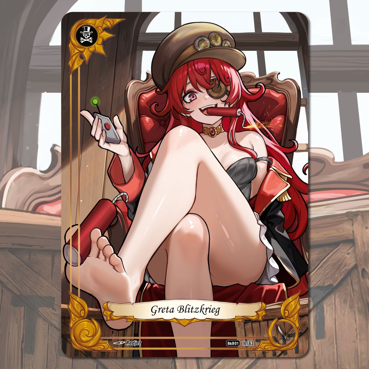 BootynBeauties's tweet image. Beware! The Steam & Silk Corsairs also have their own madwoman ready to blow everything up! We're very excited to introduce Greta Blitzkrieg, the fanatic engineer devoted to Mecha technology.
Illus. @redjet00
#waifu #tcgcollector #kickstartertcg