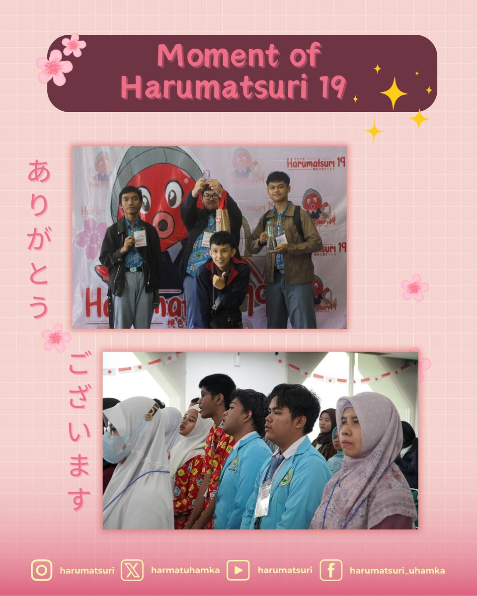 harmatuhamka's tweet photo. 📷 Instagram : @harmatuhamka
👥 Facebook : Harumatsuri_uhamka
🎥 Youtube : Harumatsuri
📩 Email : harumatsuri@uhamka.ac.id
--------------------
#harumatsuri #harumatsuri19 #matsuri #event #eventjepang #bahasajepang #indonesiamatsuri #fkipuhamka #uhamka #uhamkaevent #japanculture https://t.co/8CVUsSk1YU