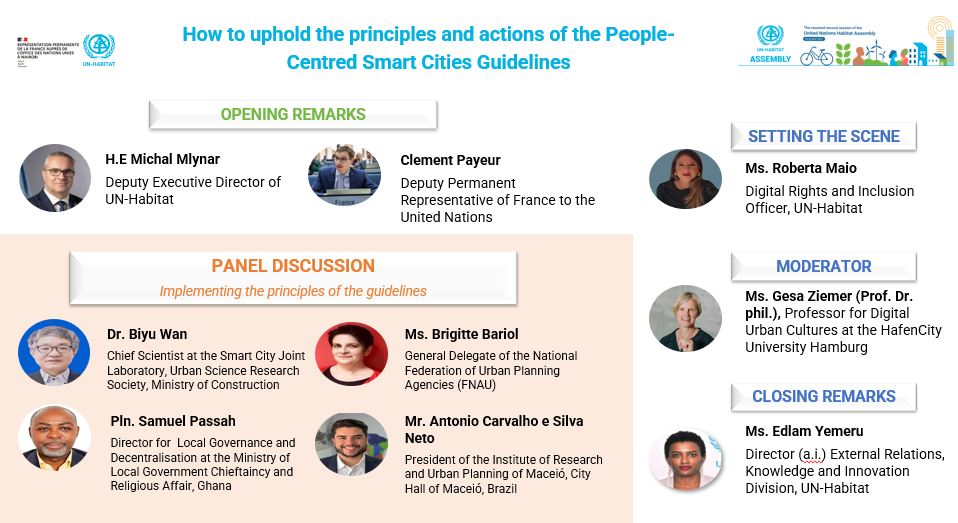 📢 Happening today!
Join us for a high-level event on how to uphold the principles and actions of the People-Centred Smart Cities Guidelines 🌍🏙️
🗓️ 28 May 2025 | ⏰ 13:00–14:00 EAT
📍 UN Campus, Nairobi | 💻 Hybrid via Teams  shorturl.at/hQcnl