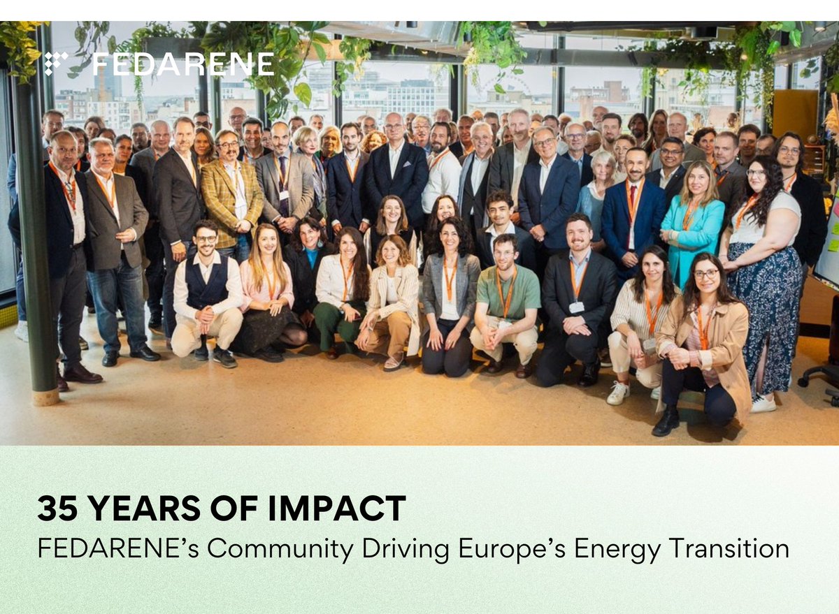 🎉 35 years of impact! On 14–15 May, FEDARENE gathered in Brussels to celebrate empowering regions &amp; people at the heart of 🇪🇺’s #EnergyTransition.

New leadership. New vision. Same community spirit. 💚

🧵buff.ly/ideLMZi