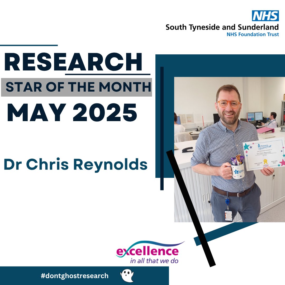 South Tyneside & Sunderland Research & Innovation (@ri_stsft) on Twitter photo Little late but better than never!!. Congratulations to our Research Star for May. Dr Chris Reynolds. Thank you for supporting Research at STSFT.
#dontghostresearch <a href="/STSFTrust/">South Tyneside and Sunderland NHS Foundation Trust</a> <a href="/NIHRrdn/">NIHR Research Delivery Network</a> Little late but better than never!!. Congratulations to our Research Star for May. Dr Chris Reynolds. Thank you for supporting Research at STSFT.
#dontghostresearch <a href="/STSFTrust/">South Tyneside and Sunderland NHS Foundation Trust</a> <a href="/NIHRrdn/">NIHR Research Delivery Network</a>