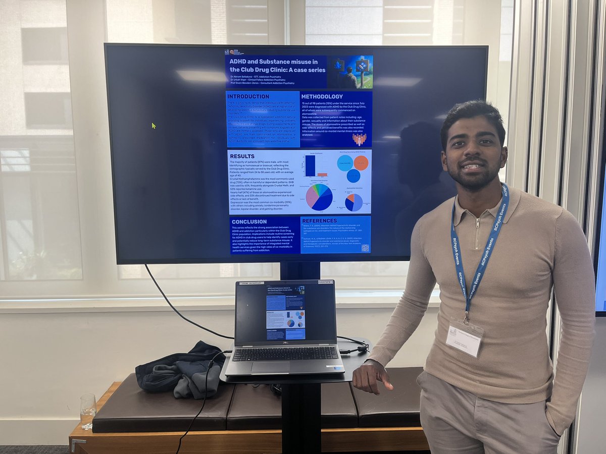 0_as91's tweet photo. Great time last week @rcpsych at the annual addictions conference. Delighted to have two posters on show - one on #supervisedconsumption for #OST and the other on #adhd in #clubdrugclinic @rcpsychAddFac @OwenBowdenJones #addiction #psychiatry #neurodiversity https://t.co/ILwgFQV4IT