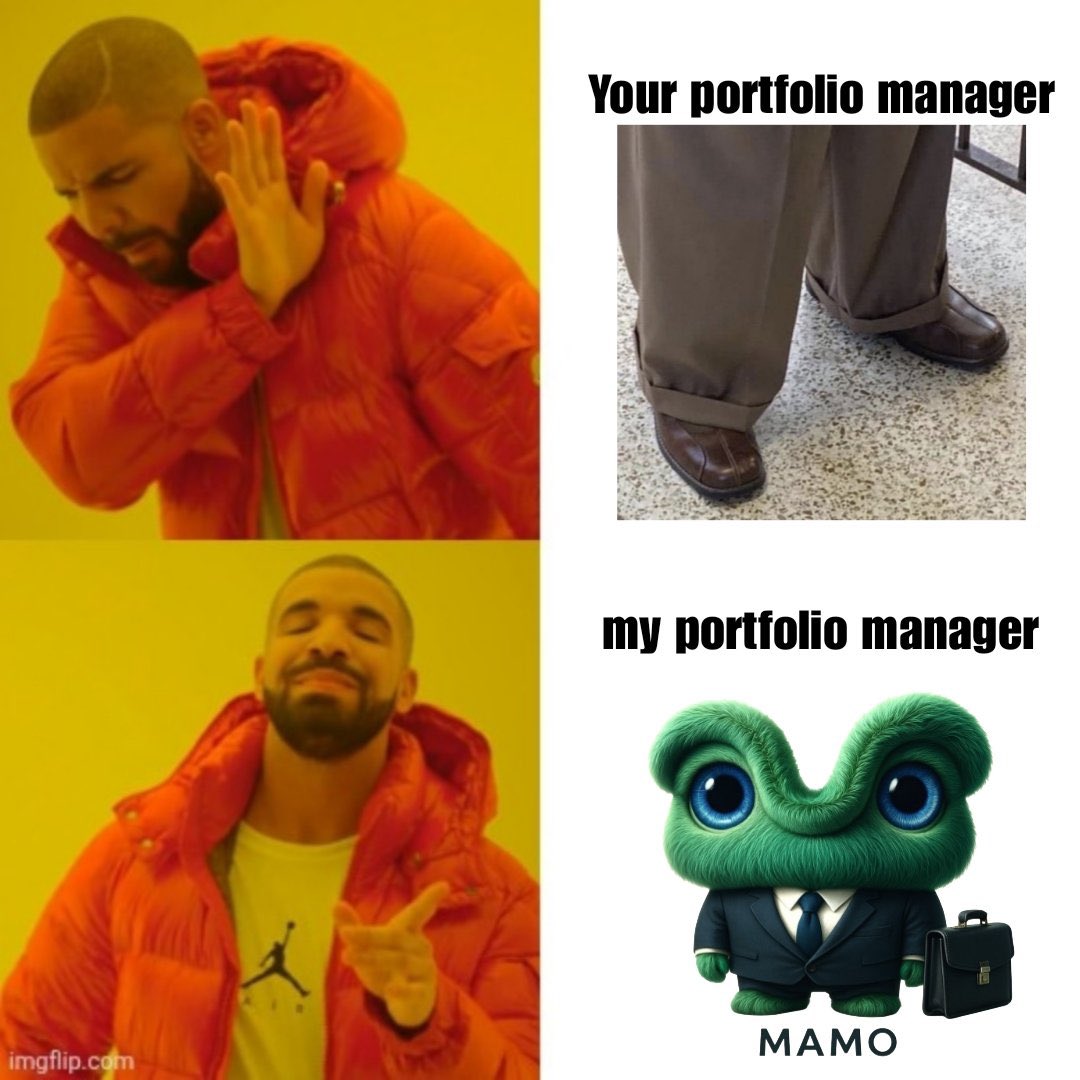 TrenchMagician's tweet photo. My portfolio manager $Mamo @Mamo_agent vs your portfolio manager https://t.co/3lJpxCCeSK