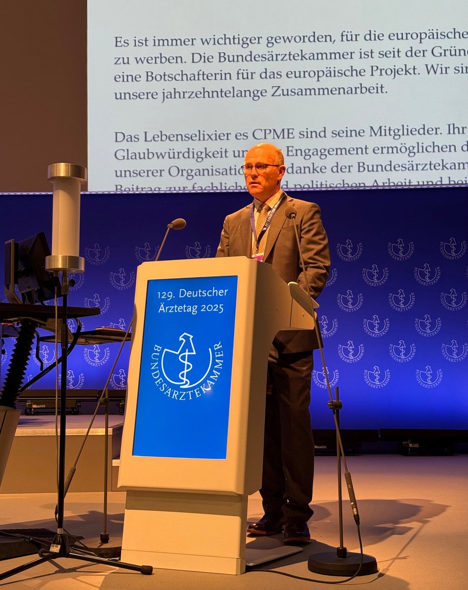 "It has become ever more essential to make a positive case for European cooperation"

Our President, Dr Ole Johan Bakke, addressed the German Medical Assembly this morning  

🇩🇪 The German Medical Association has been an ambassador for the European project since CPME's founding