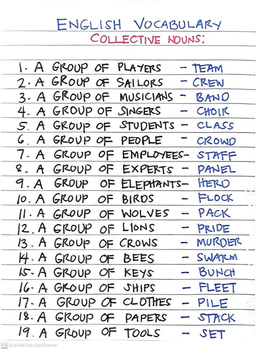Collective Nouns. 
🔁